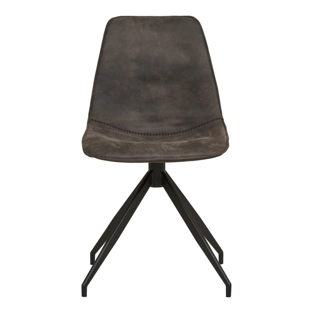 Set di 2 Sedie Monaco 3, Grigio, Microfibra, 56x48x86 cm