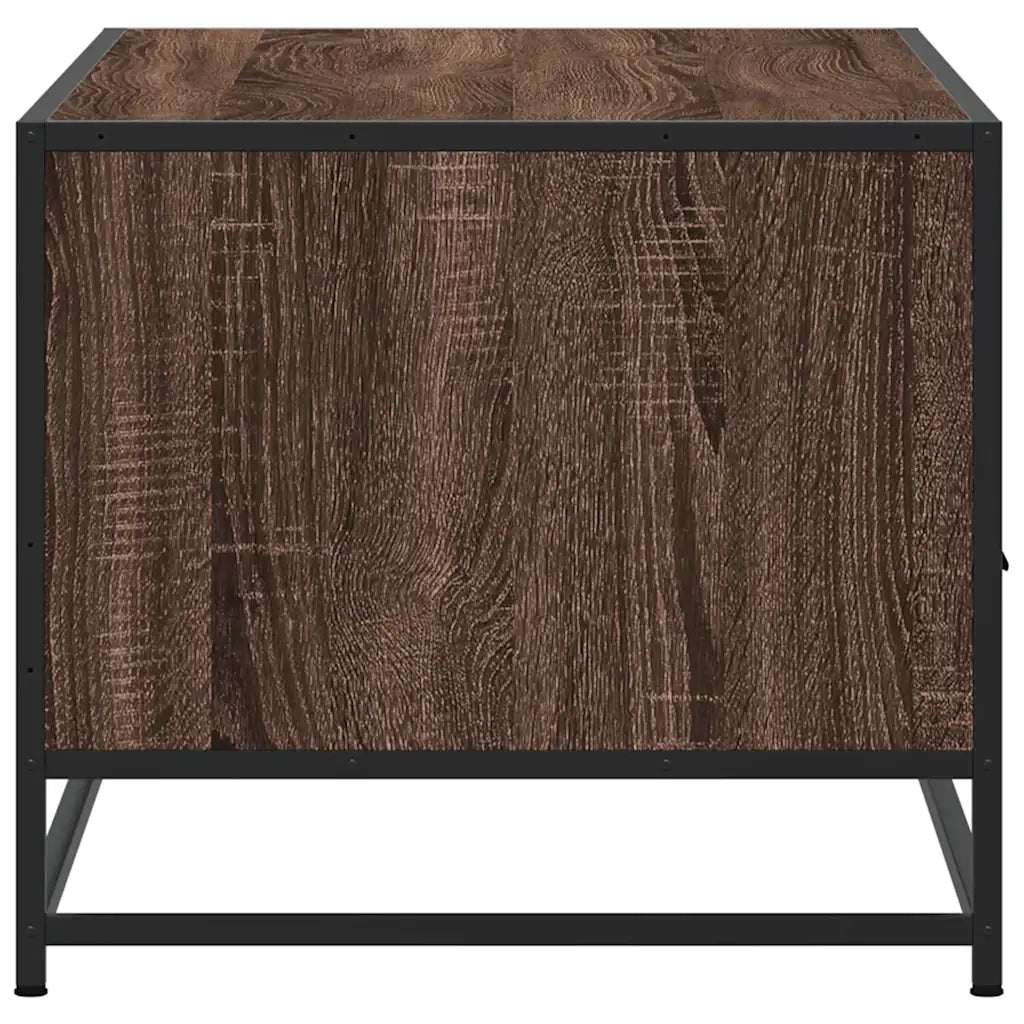 Tavolino Rovere Marrone 100x50x45cm Legno Multistrato e Metallo 848788