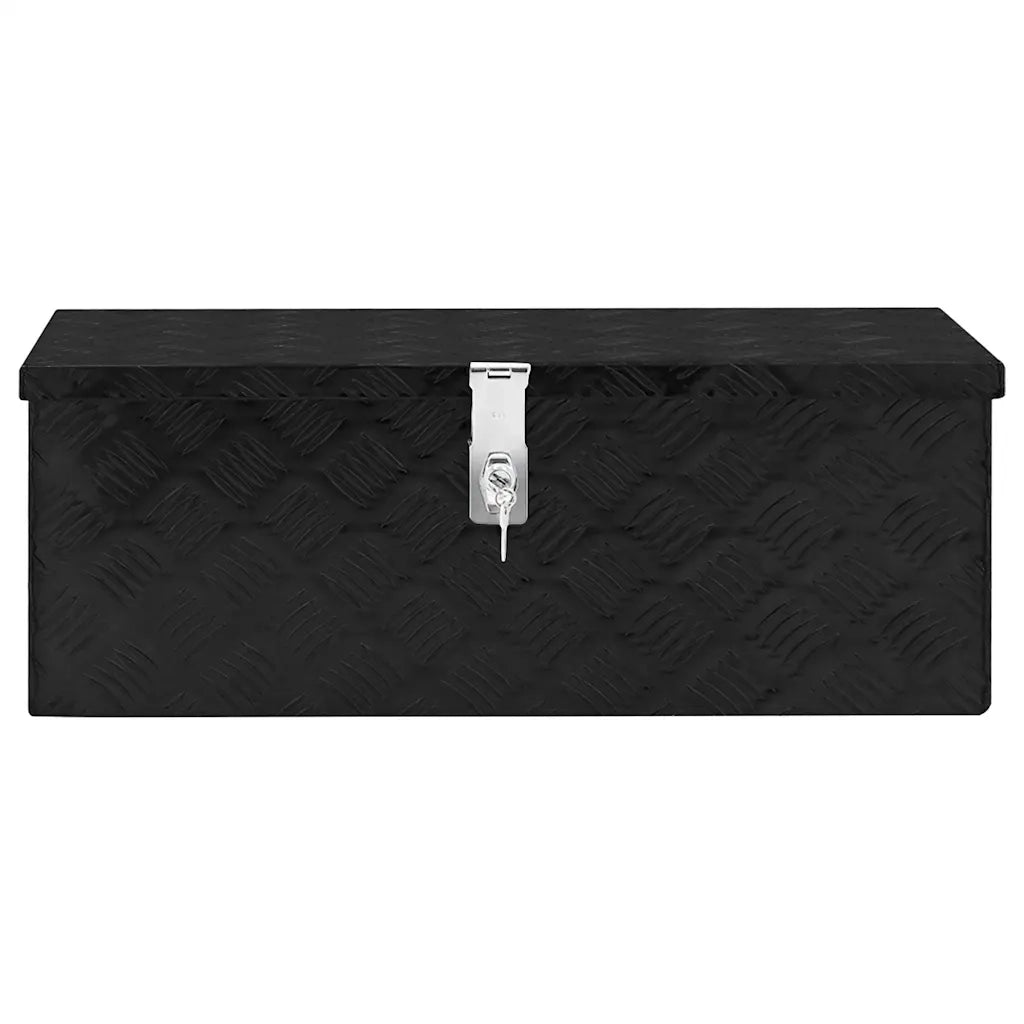 Contenitore Portaoggetti Nero 70x31x27 cm in Alluminio 152251
