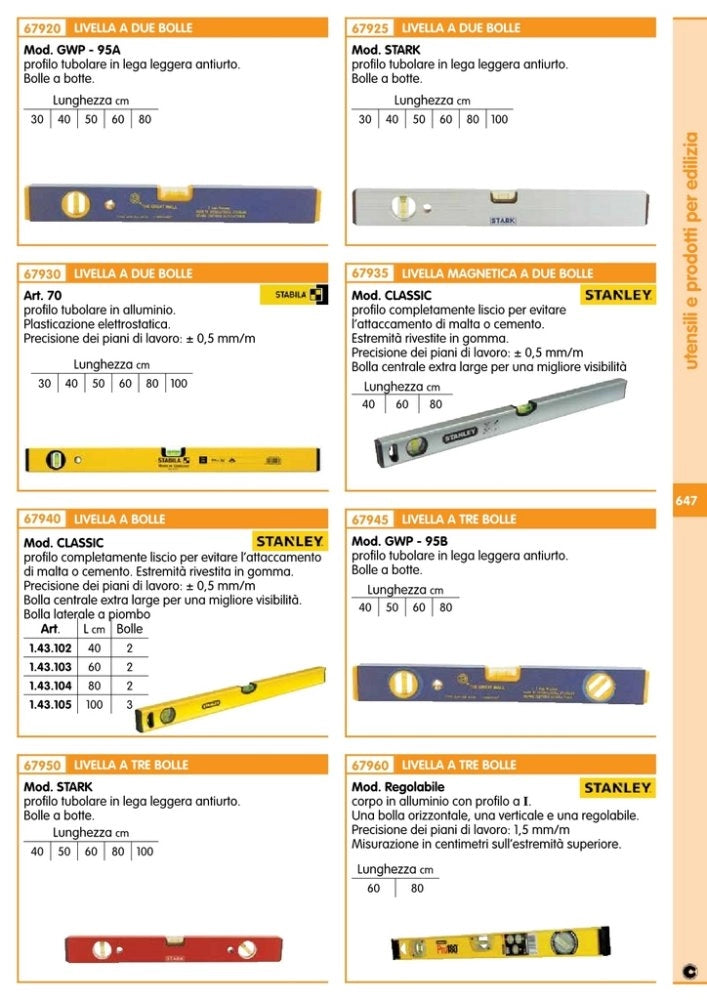 1pz livella a 2 bolle stabila art.70 100 cm cod:ferx.8607