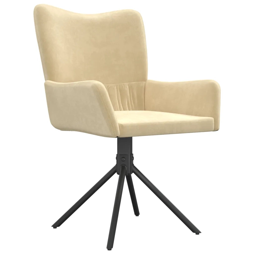 Sedie da Pranzo Girevoli 2 pz Crema in Velluto cod mxl 19302
