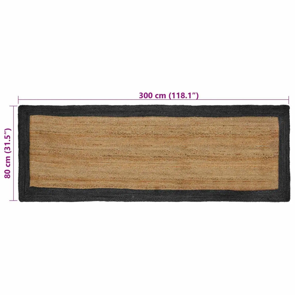 Tappeti per area Grigio Scuro 80 x 300 cm Juta