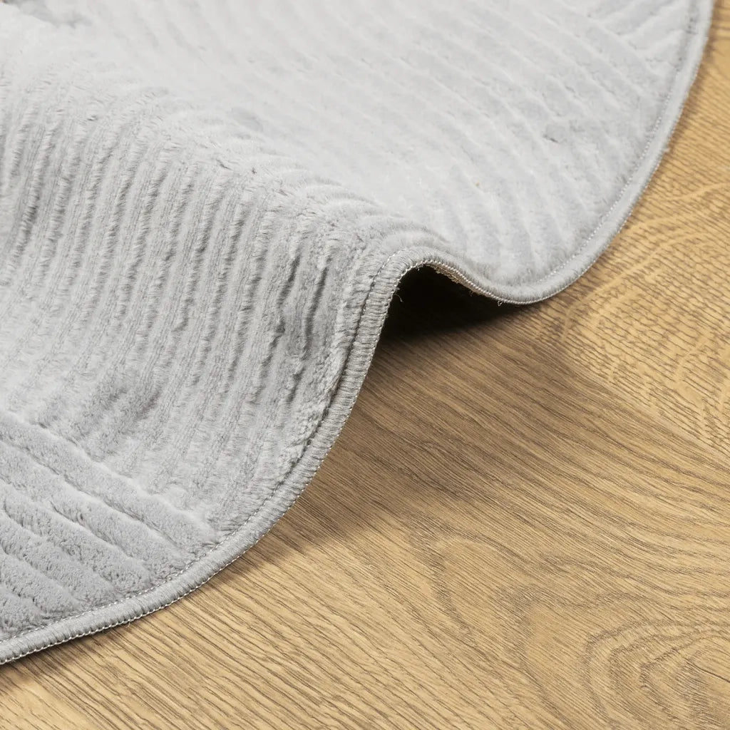 Tappeto IZA a Pelo Corto con Aspetto Scandinavo Grigio Ã˜ 100 cm