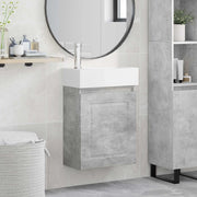 Mobile bagno con rubinetto Grigio Cemento 45,5 x 22,5 x 84 cm