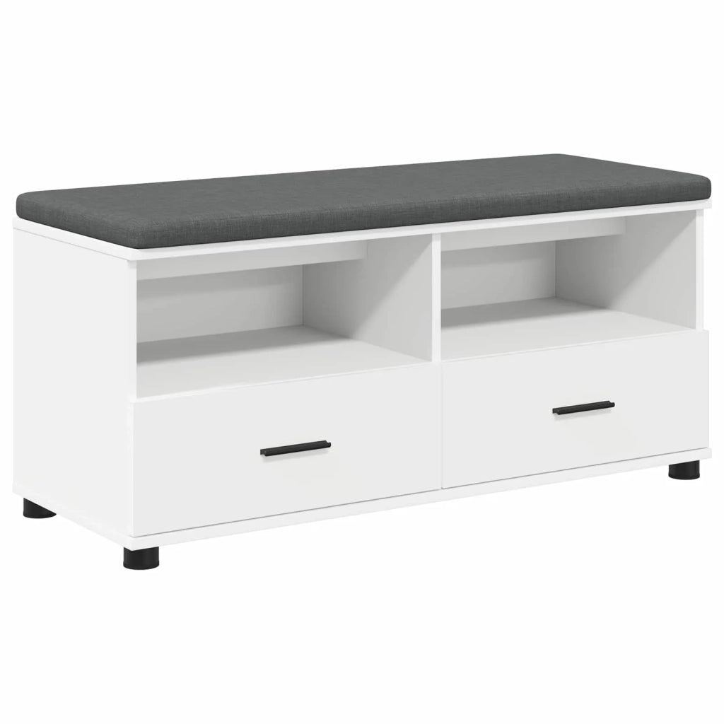 Panca per ingresso con cuscino Bianco 100 x 38 x 46 cm