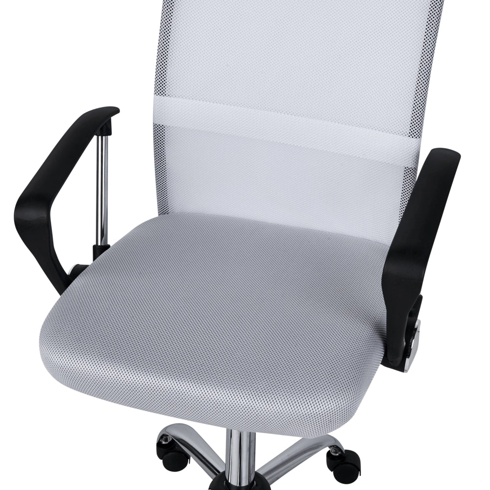 Sedia girevole da ufficio regolabile in altezza con rivestimento in rete bianco sporco ufficio in casa