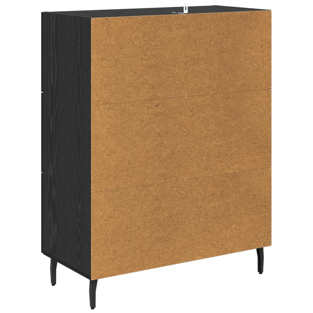 Credenza | Madia | Buffet da pranzo | Armadio da pranzo con cassetto Rovere Nero 69,5 x 34 x 90 cm