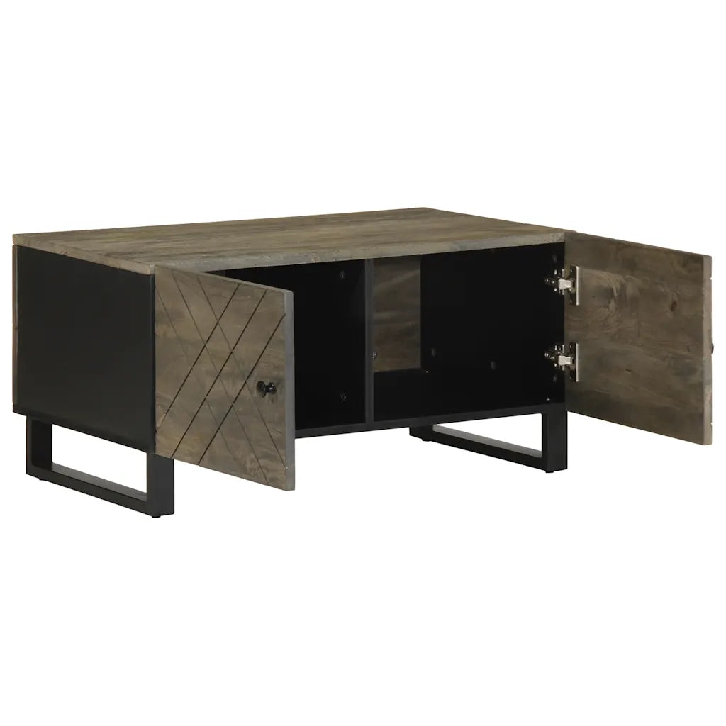 Tavolino da salotto | Tavolino da caff¨¨ | Tavolino da Soggiorno Nero 80x50x40 cm in Legno Massello di Mango