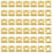 Racchette a distanza 200 pezzi - 925 Sterlina Argento - Quadrate d'oro - Creare gioielli - 1,5 x 1,5 x 0,7 mm - Incluso panno di polimento - Racchette per gioielli