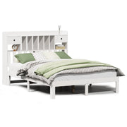 Letto matrimoniale | Letto per adulti | Letto Libreria senza Materasso Bianco 135x190 cm Legno di Pino