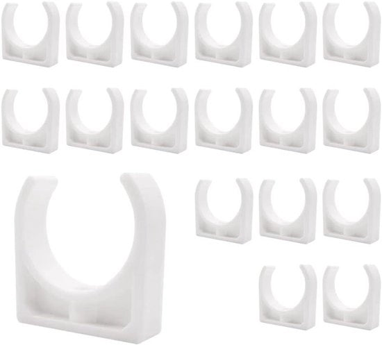 Flessibili a U 18 pezzi 40mm - Supporto acqua - Push-Fit - Fissaggio e Sostegno - Bianco