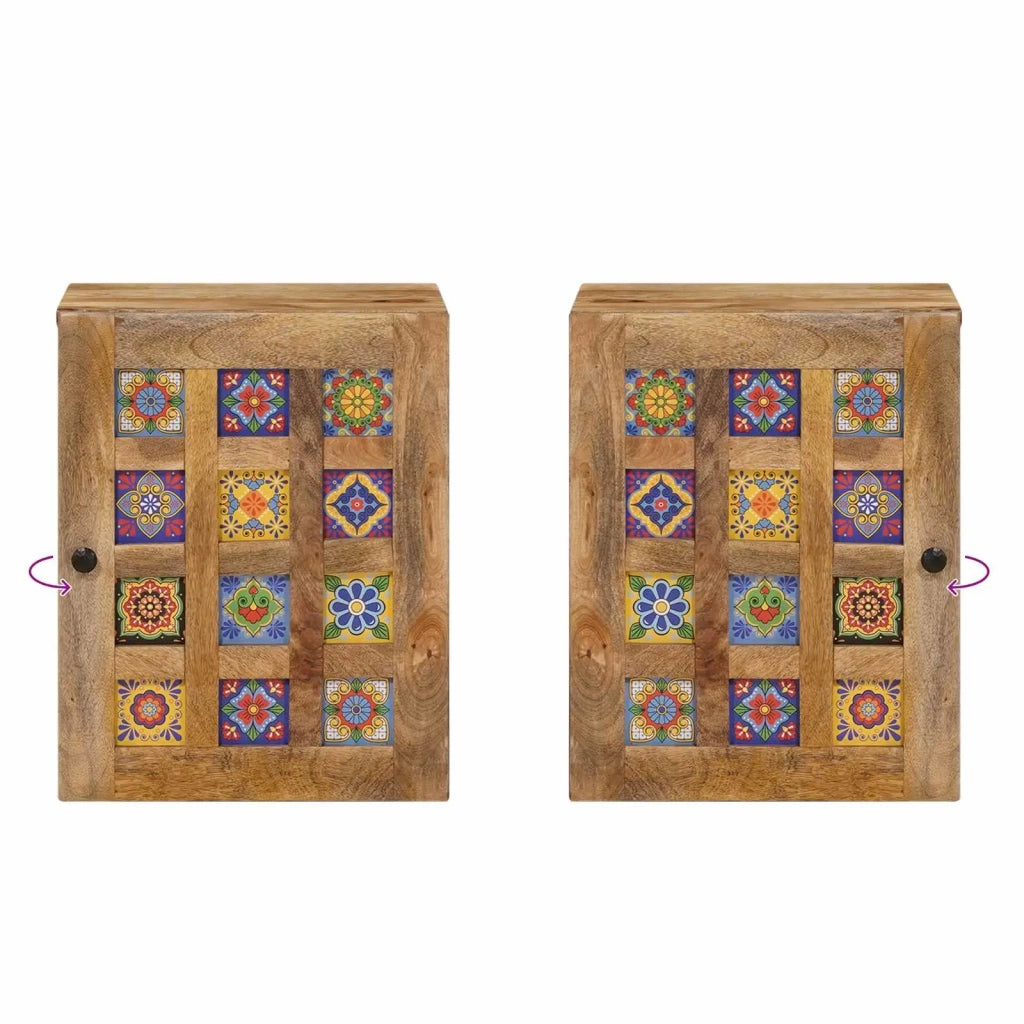 Mobile Appeso da Bagno con porta Naturale 38 x 33 x 48 cm