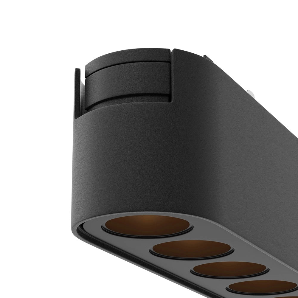 Base Di Illuminazione Binario Moderno Points Alluminio Nero Luce Calda 6W
