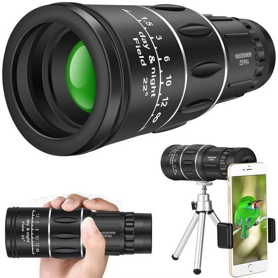 Telescopo Monoculare 16x52 HD – Compatto & Alta Potenza – Per Concerti, Viaggi, Osservazione degli Uccelli