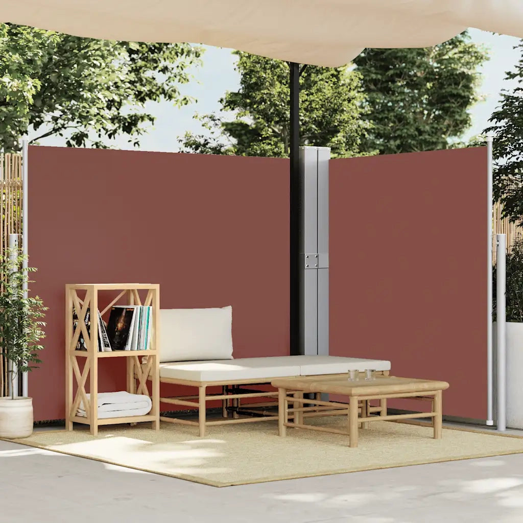 Tenda Laterale Retrattile per Patio-Tenda parasole per balcone 170x1200 cm Marrone