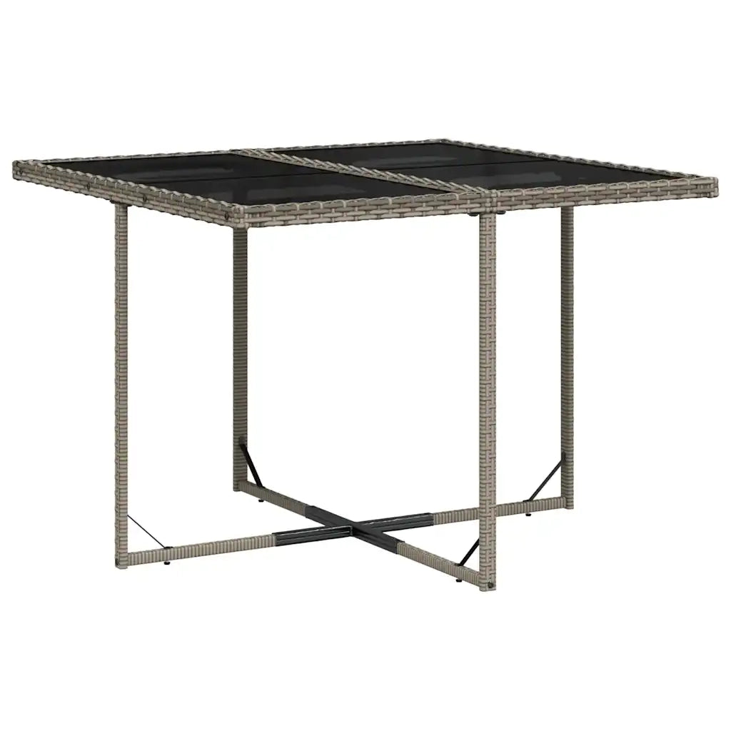 Set da Pranzo da Giardino 11pz con Cuscini in Polyrattan Grigio 3211112