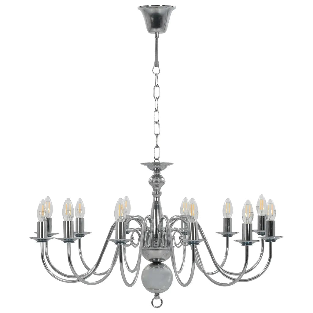 Lampadario Argento 12 Lampadine Attacco E14 281622