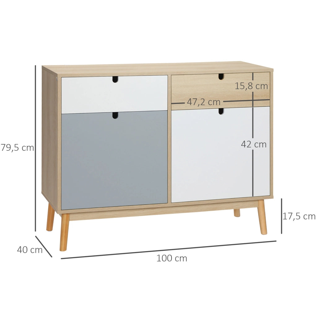 Armadio con ante e cassetti ¨C zephmum ¨C multicolore 100x40x79,5 cm