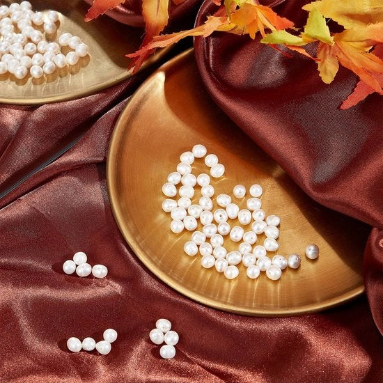 Pietre d'occhio naturale - Collezione di perle - 120 pezzi - Beige - Collane e bracciali - Materiali per la creatività