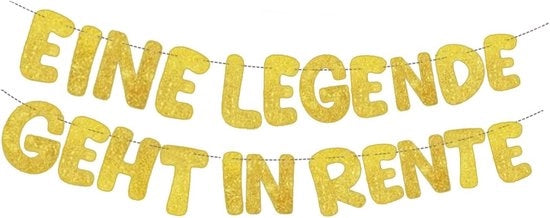 Una leggenda va in pensione - Bandiera glitter per festeggiare il pensionamento - Accessori di festa per il pensionamento - Oro.