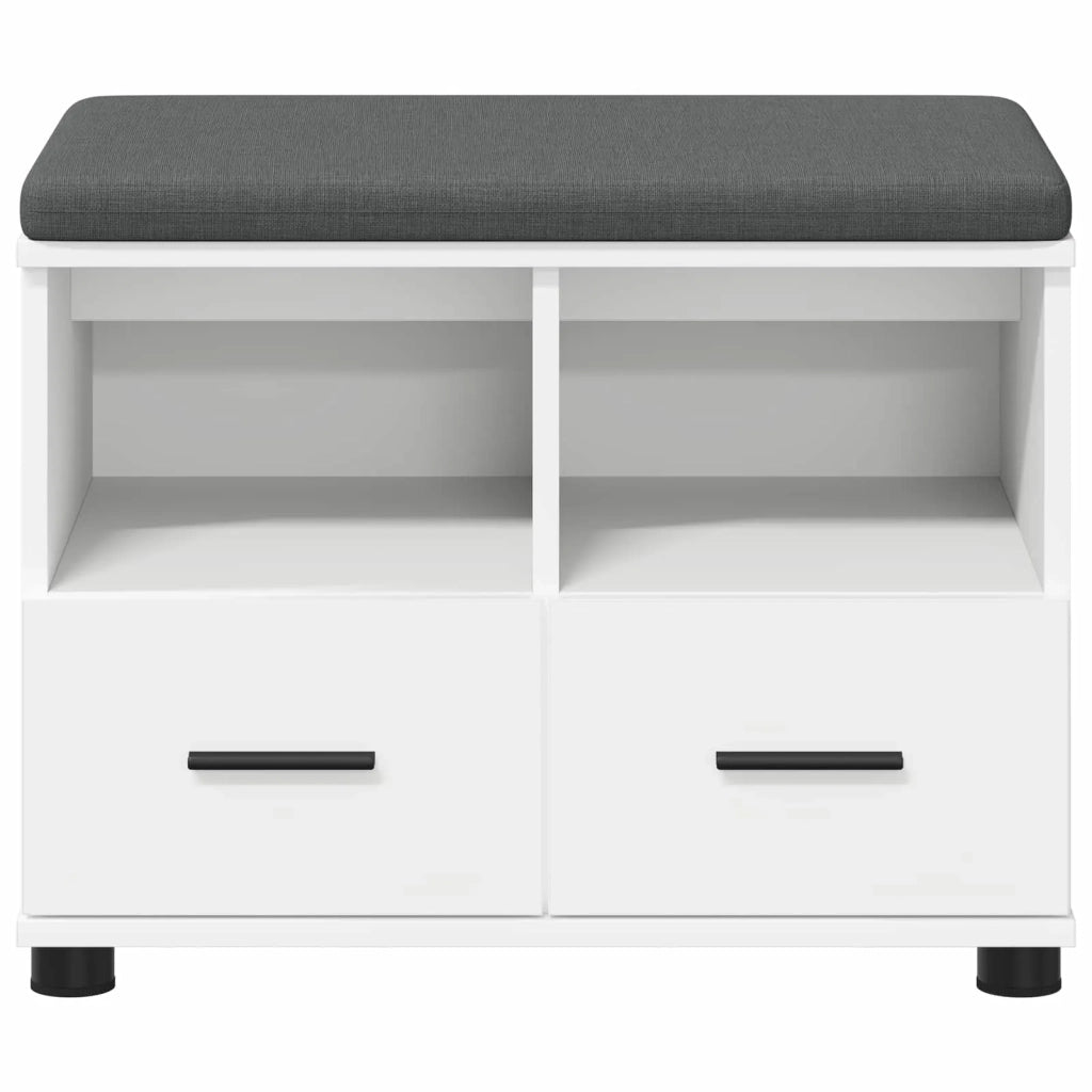 Panca per ingresso con cuscino-Sgabello-Panca da Corridoio Bianco 60 x 38 x 46 cm 335250