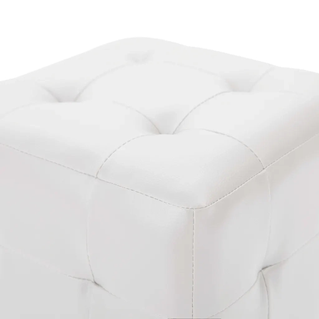 Pouf 2 pz Bianco 30x30x30 cm in Similpelle 278389