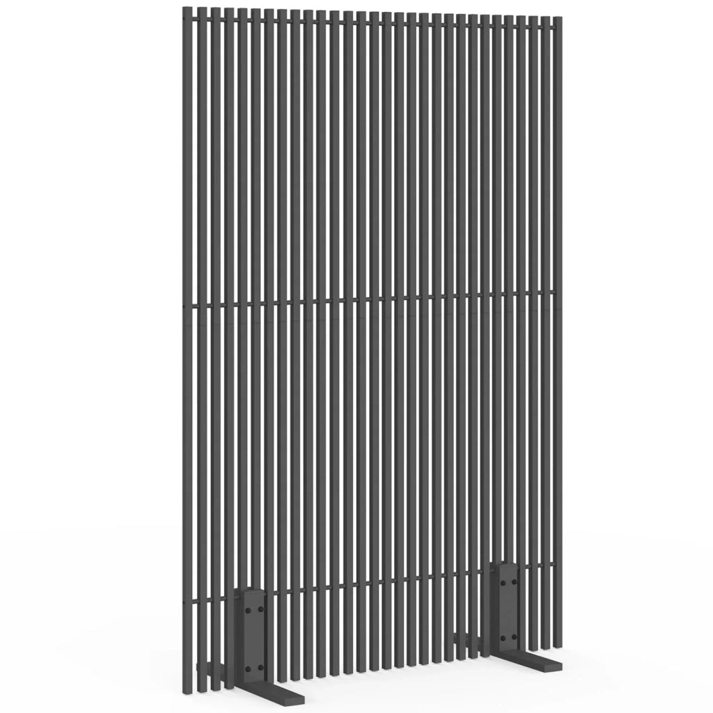IDMarket - Paravento decorativo traforato 120 x 180 cm con lamelle verticali in metallo grigio antracite