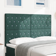 Testiera con bottoni in cristallo trapuntati Verde Scuro 140 cm Velluto