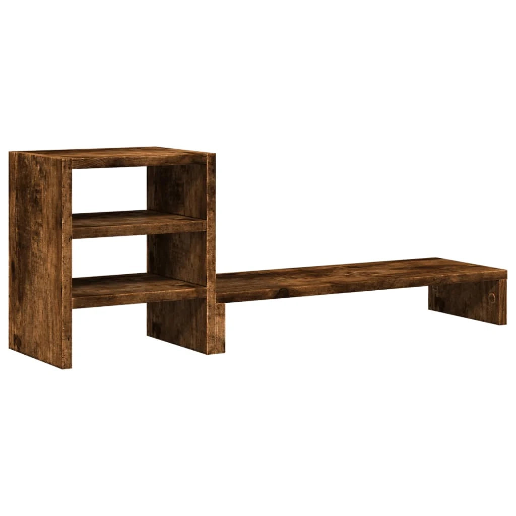 Supporto per monitor complemento d'arredo per scrivania e organizer per ufficio in legno composito marrone 02_0044950