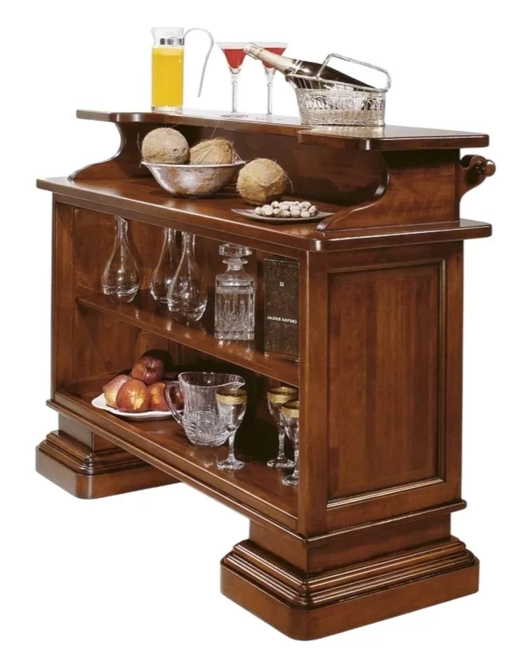 Mobile bar arte povera legno di pioppo tinta noce 131x47x103 (1223) - Mobili 2G