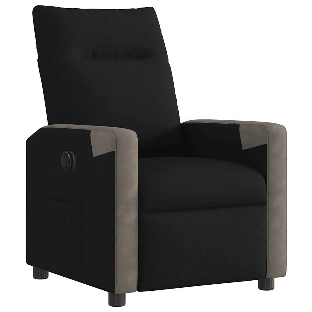 Poltrona | Sedia Relax Elettrica Reclinabile Nera in Tessuto