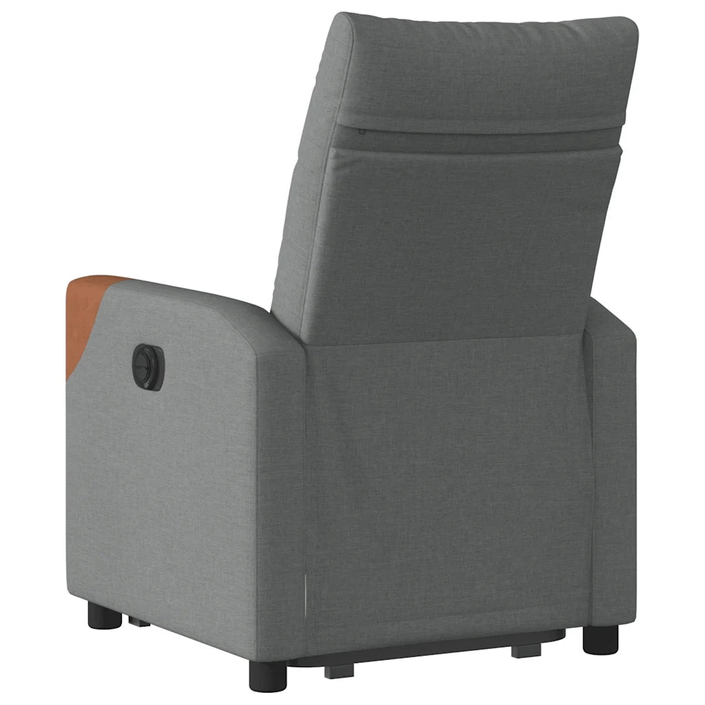 Poltrona Alzapersona Reclinabile Elettrica Grigio Scuro Tessuto 3324023