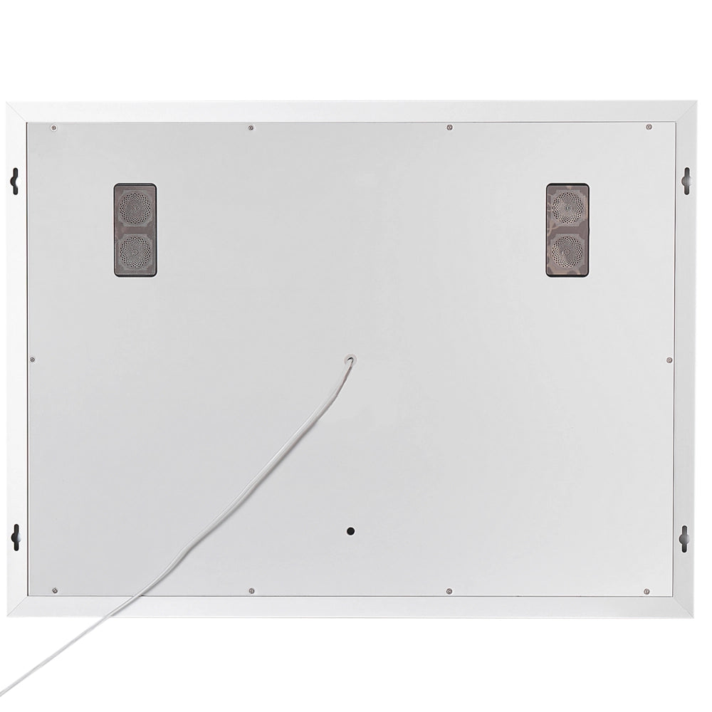 Specchio da bagno illuminato a LED rettangolare 60 x 80 cm Glamour con altoparlante Bluetooth Lente di ingrandimento