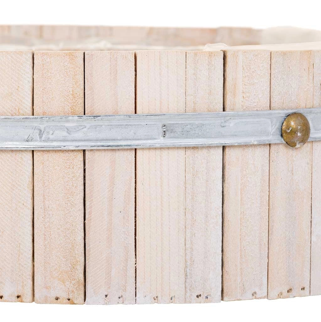 Cesto tondo in legno marrone 40x40x12h