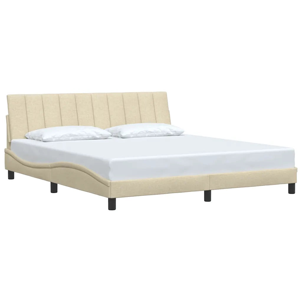 vidaXL Giroletto senza Materasso Crema 180x200 cm in Tessuto