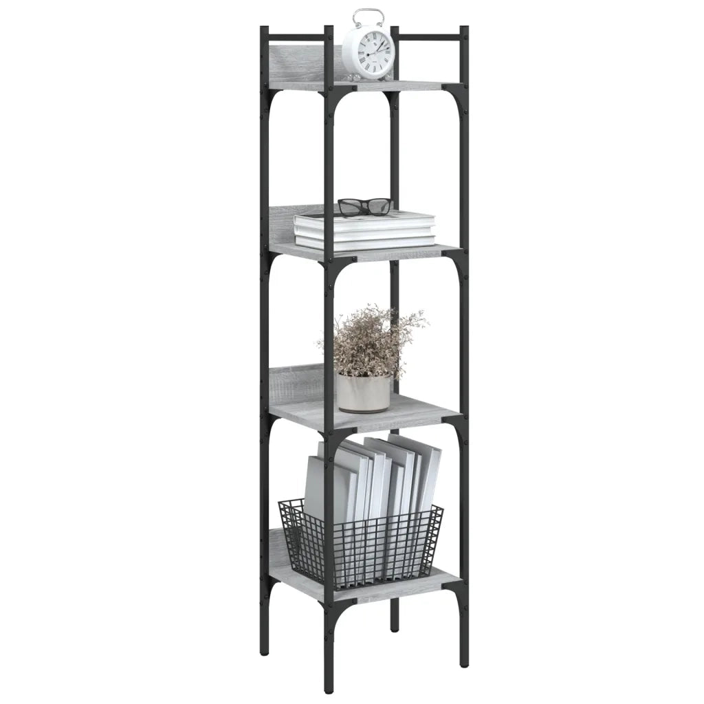 Libreria 4Ripiani Grigio Sonoma 35x30x138,5cm Legno Multistrato