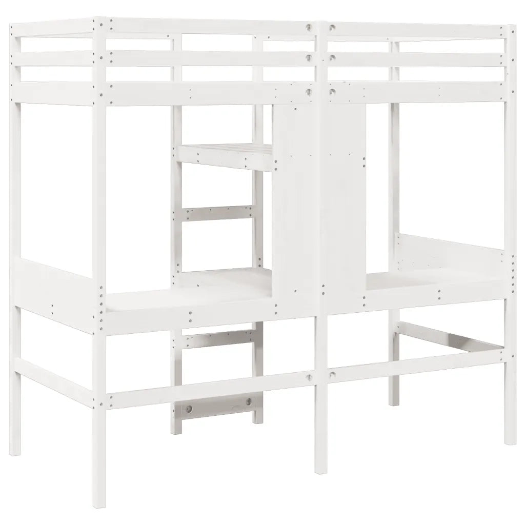 Giroletto Soppalco senza Materasso-Struttura Letto Bianco 75x190cm Legno Pino