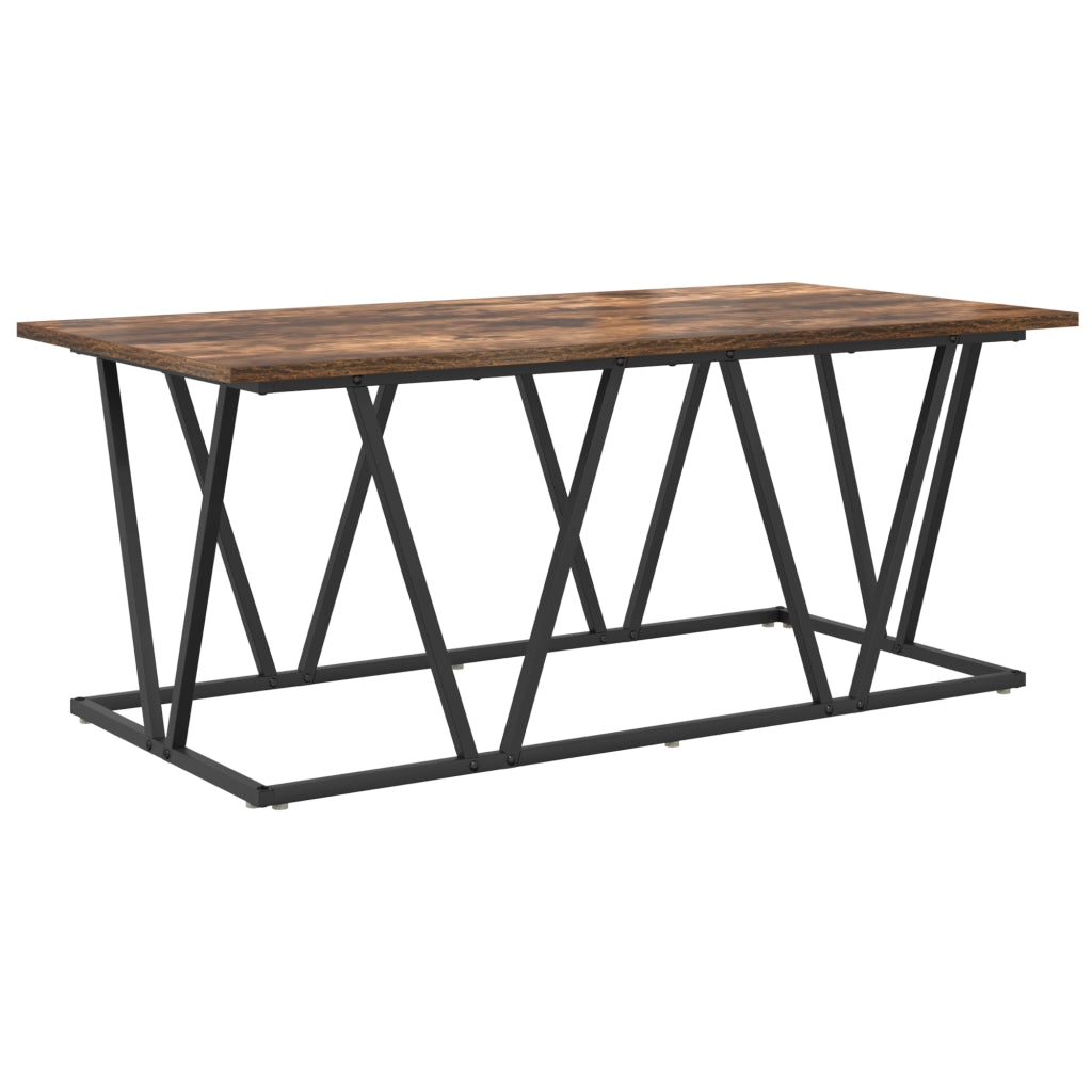Tavolino da caffÃ¨ in rovere affumicato 100x50x40 cm in legno ingegnerizzato e metallo