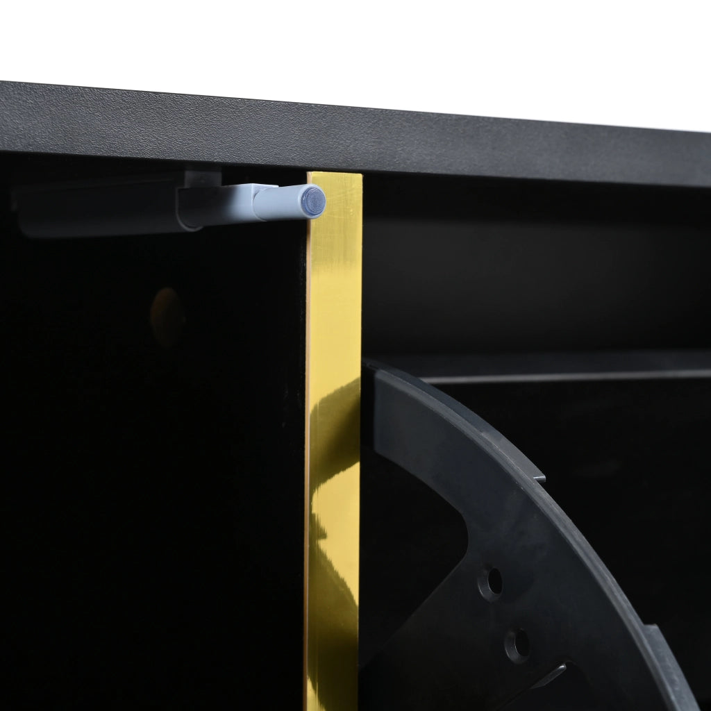 Scarpiera con due ante e ripiani regolabili, luce LED 16 colori, frontale lucido, nero, 80 × 25 × 96 cm