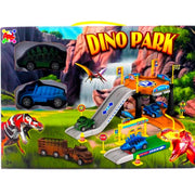 Trade Shop - Dino Park Parcheggio Tema Mondo Dei Dinosauri Con Accessori E Due Macchinine -