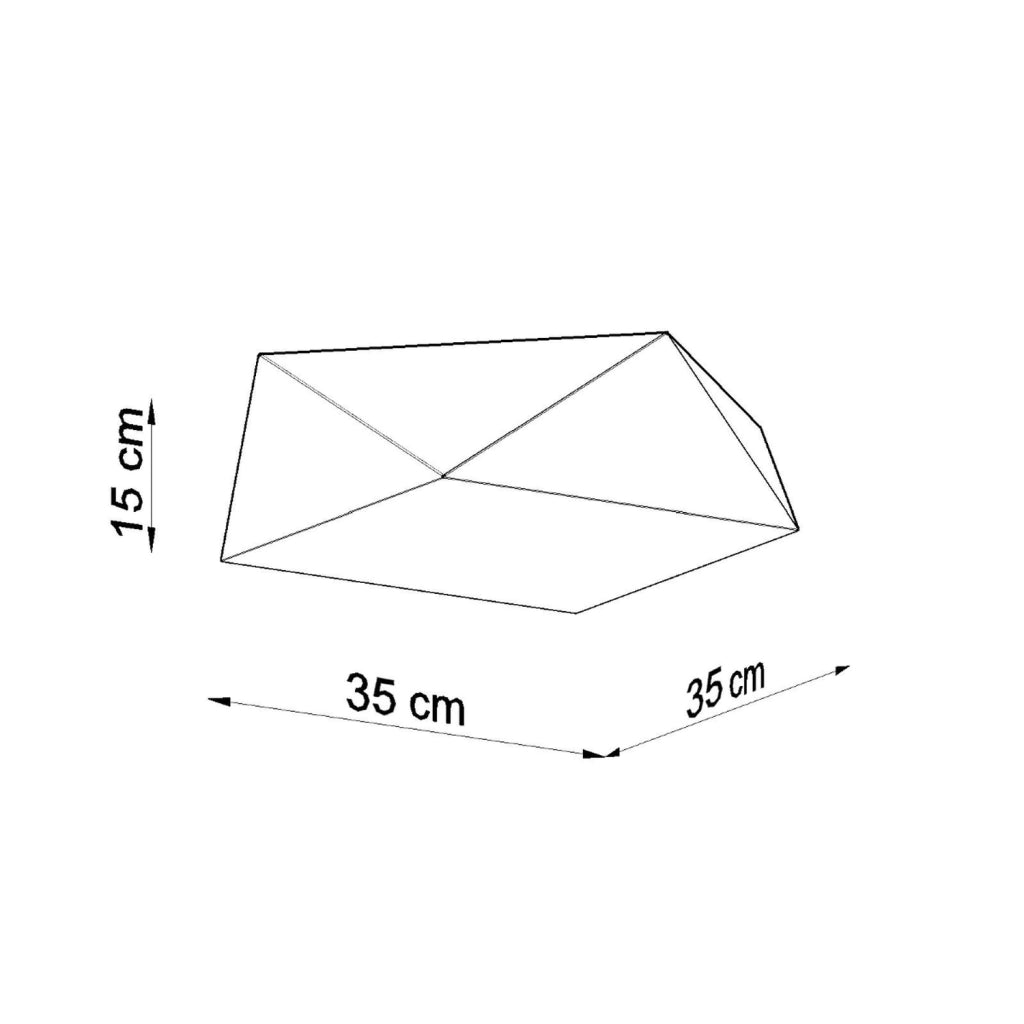 Plafoniera Pure Lume Trigon 35 cromata 40cm 2xE27
