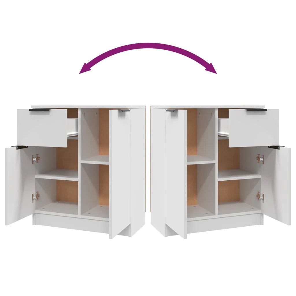 Credenze 2 pz | Madia | Buffet da pranzo | Armadio da pranzo Bianche 60x30x70 cm in Legno Multistrato