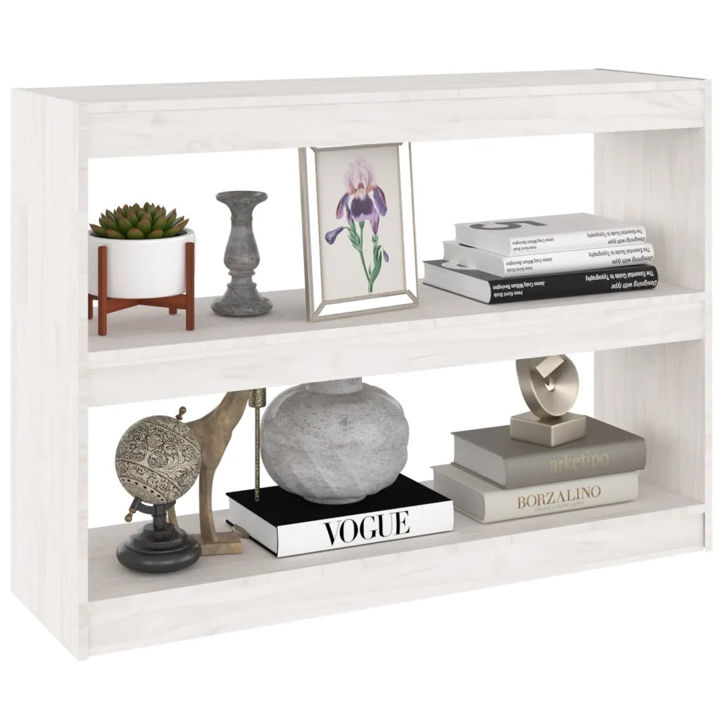 Libreria/Divisorio Bianco 100x30x71,5 cm Legno Massello di Pino 808209
