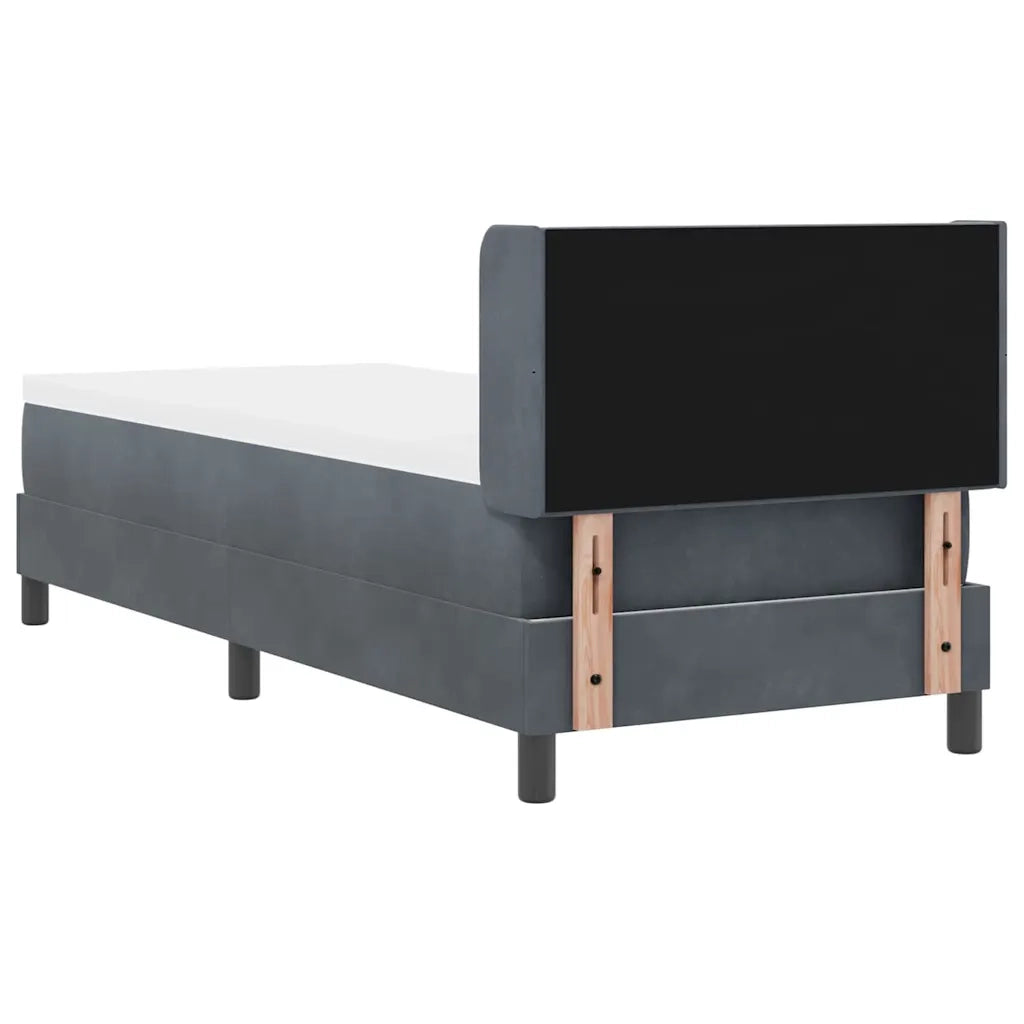 Letto a molle con testiera Grigio scuro 200 x 80 cm Velluto 3341493