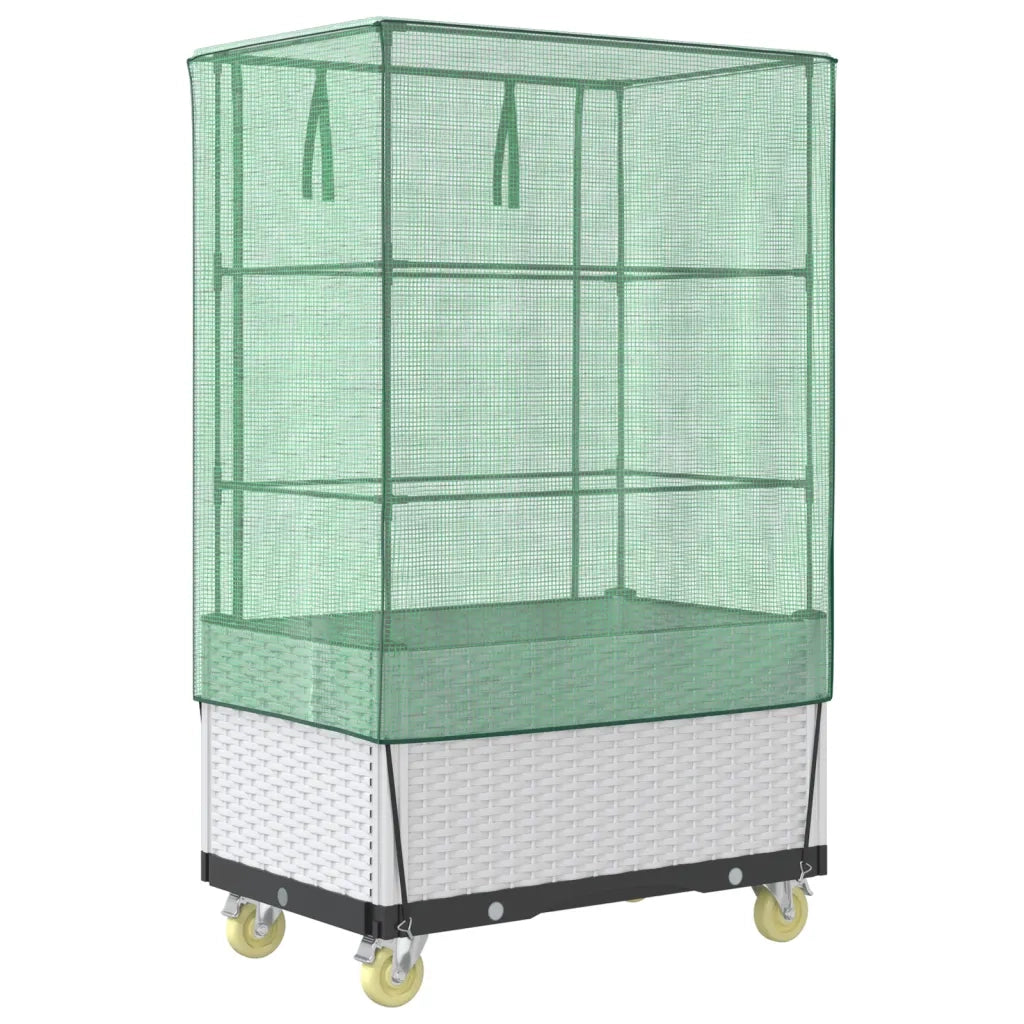 vidaXL Letto Rialzato con Copertura e Ruote Effetto Rattan 80x50x182cm