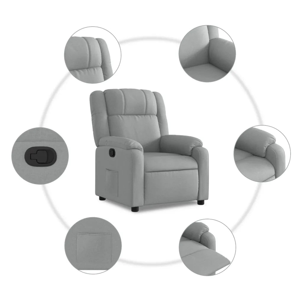 Poltrona reclinabile in Tessuto Grigio Chiaro 3206200