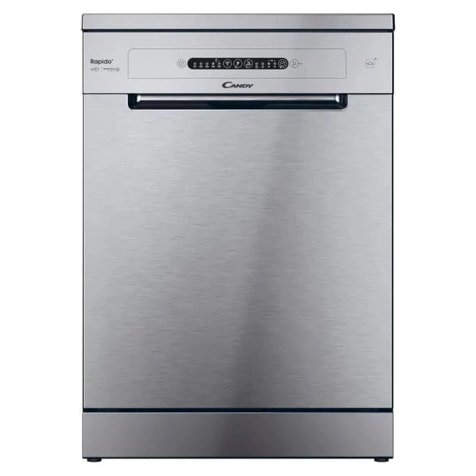 Candy lavastoviglie libera installazione 13 coperti, CF 3C7L0S RapidÓ, classe C, 47 dB, Wi-Fi, motore inverter, argento, 60 cm