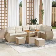 Set Divano da Giardino con cuscino 9 pcs Beige e Crema 3363846