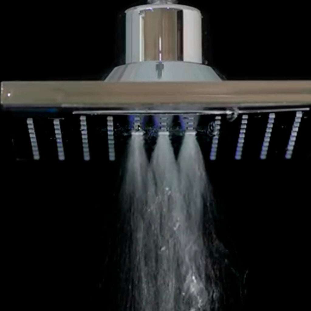 Sined Led 5 Soffione Quadrato Con Luce Led a 3 Getti e Sensore a Infrarossi Grigio
