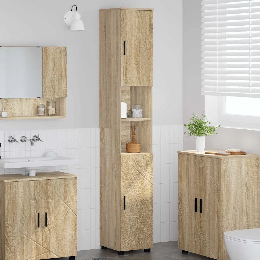 Mobile da Bagno con porta Rovere Sonoma 30 x 35 x 192 cm 883336